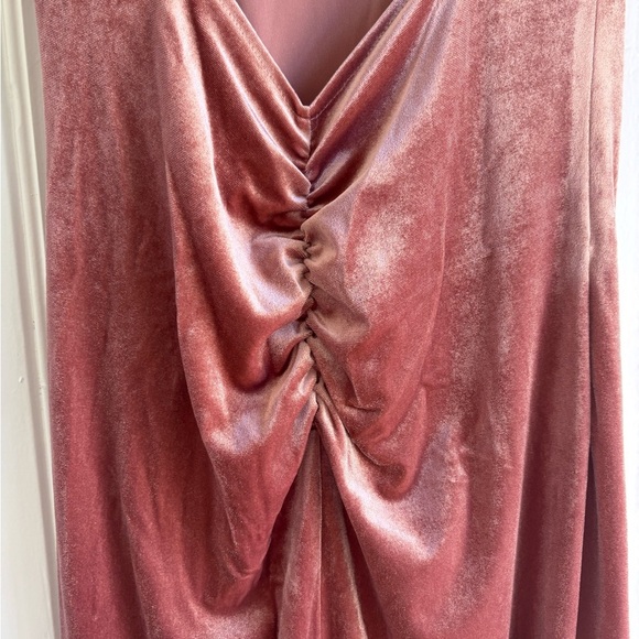 Backless Velvet Formal Bodycon Maxi Dress Apricot Pink - Picture 5 of 5